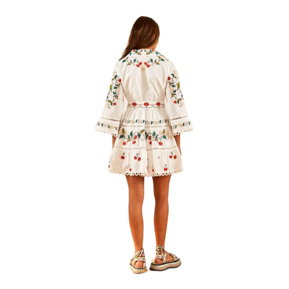 FARM RIO Pitanga Embroidered Belted Mini Dress - Picture 4 of 6